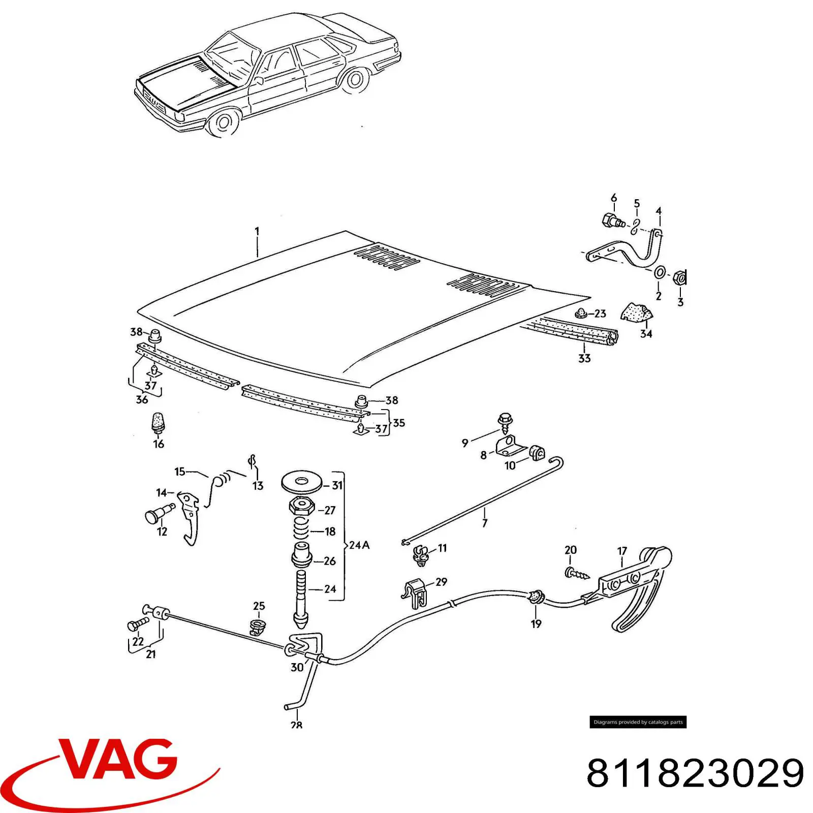 Maska silnika do Audi 80 B2 81, 85