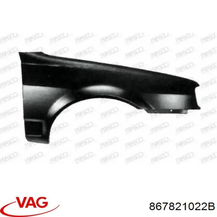 Do koszyka 867821022B VAG Błotnik przedni prawy