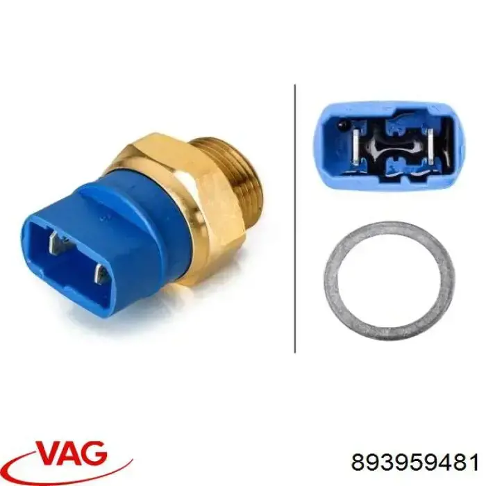 Czujnik temperatury płynu chłodzącego (włączenia wentylatora chłodnicy) 893959481 VAG