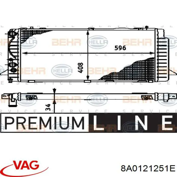 Chłodnica silnika 8A0121251E VAG