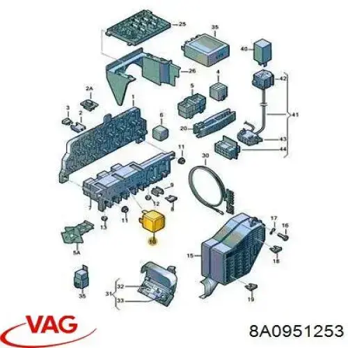 Do koszyka 8A0951253 VAG Przekaźnik świec żarowych
