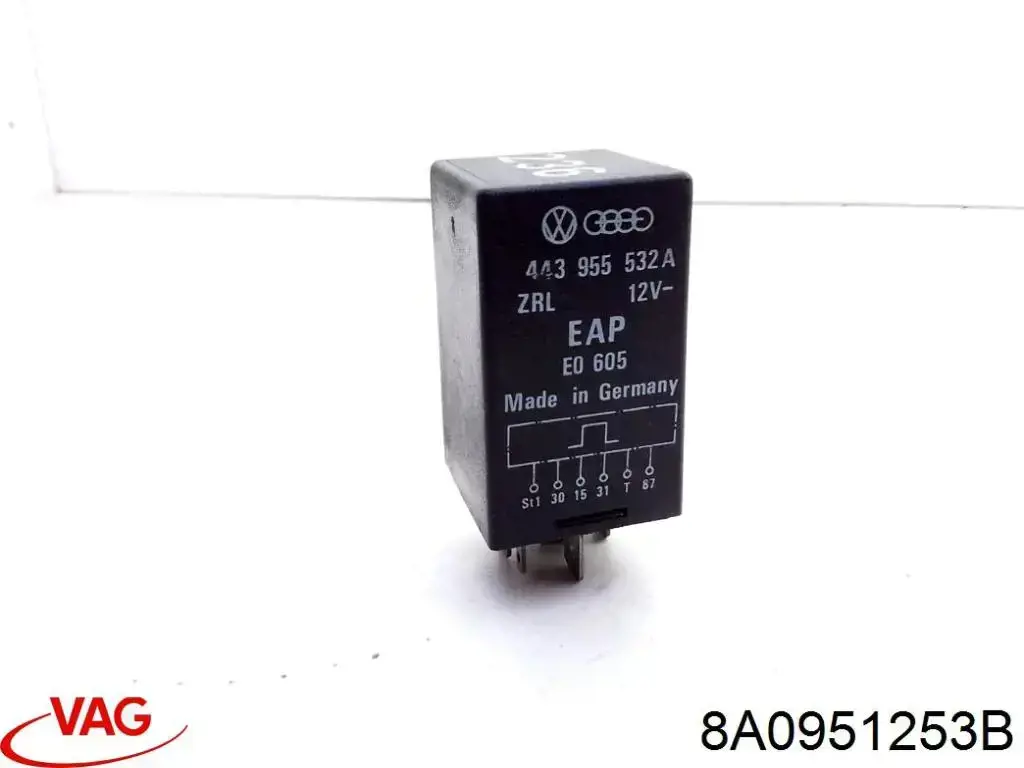 Do koszyka 8A0951253B VAG Przekaźnik pompy paliwa elektrycznej