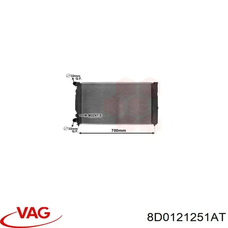 Chłodnica silnika VAG 8D0121251AT cena, od 109,40 USD