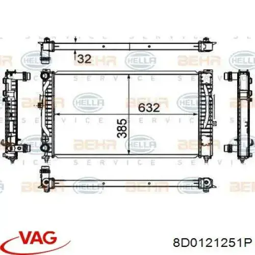 8D0121251P VAG Chłodnica silnika
