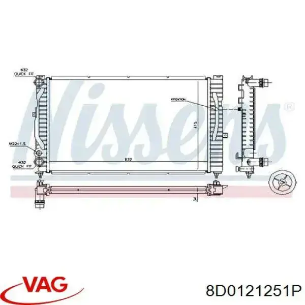 Chłodnica silnika VAG 8D0121251P cena, od 99,94 USD