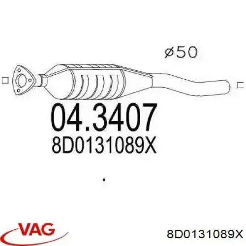 Do koszyka 8D0131089X VAG Konwerter-katalizator
