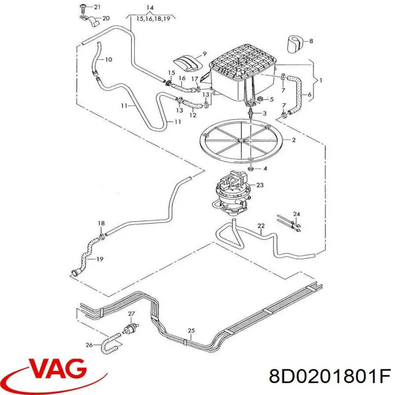 POCHŁANIACZ PAR PALIWA Audi A8 D3 sedana (4E2, 4E8) (2002 - 2010) cena, od 417,67 USD