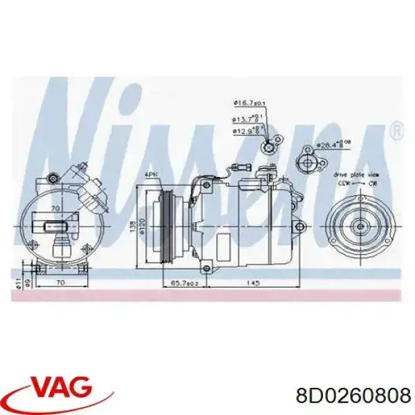 8D0260808 VAG Sprężarka klimatyzacji