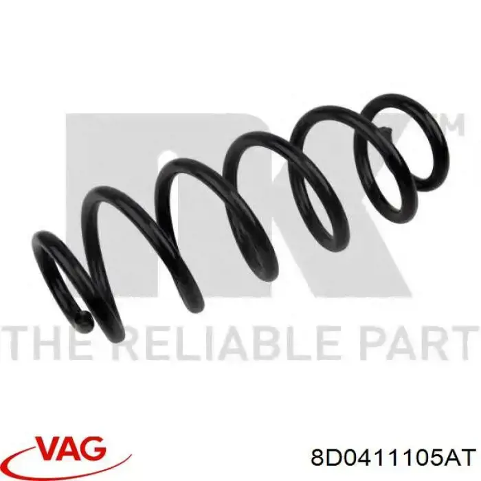 Do koszyka 8D0411105AT VAG Sprężyna przednia