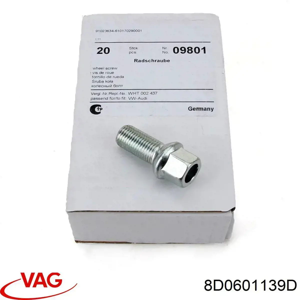 Do koszyka 8D0601139D VAG Śruba koła