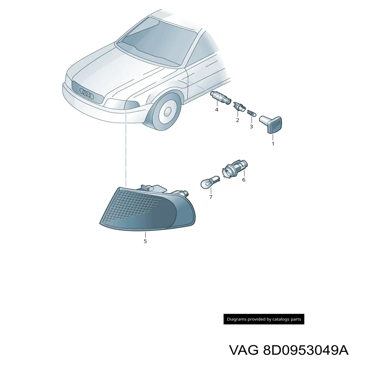 Kierunkowskaz lewy 8D0953049A VAG