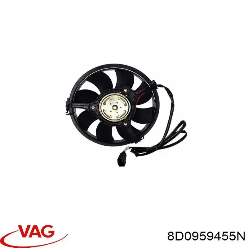 Wentylator elektryczny układu chłodzenia kompletny (silnik+wirnik) VAG 8D0959455N cena, od 43,26 USD