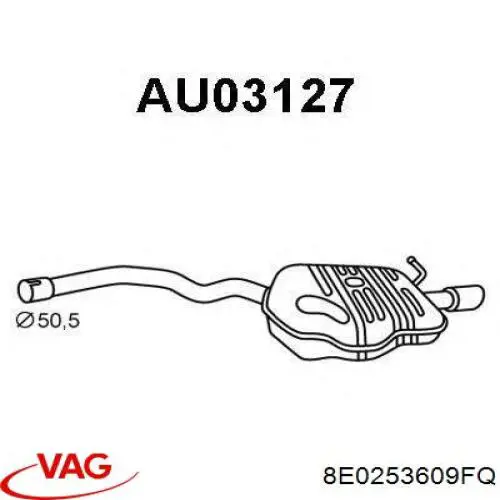 Tłumik, tylna część VAG 8E0253609FQ cena, od 168,11 USD