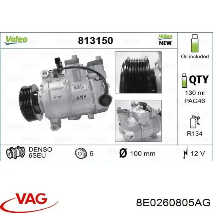 8E0260805AG VAG Sprężarka klimatyzacji