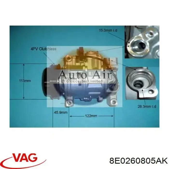 8E0260805AK VAG Sprężarka klimatyzacji