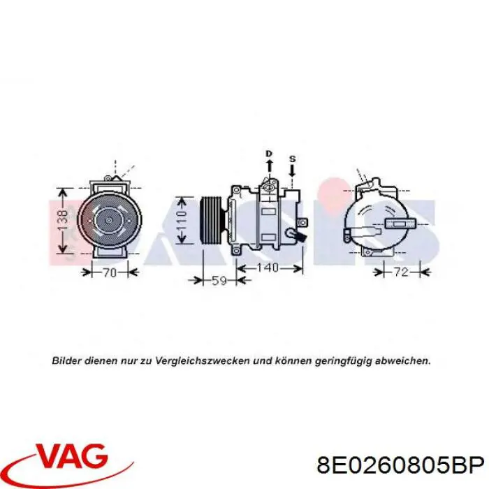 Do koszyka 8E0260805BP VAG Sprężarka klimatyzacji