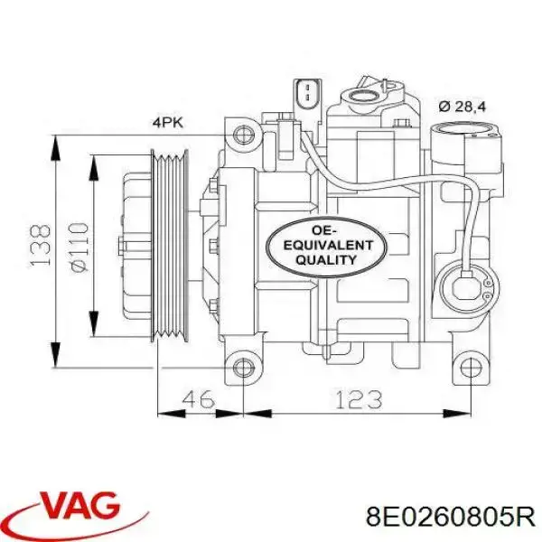 8E0260805R VAG Sprężarka klimatyzacji