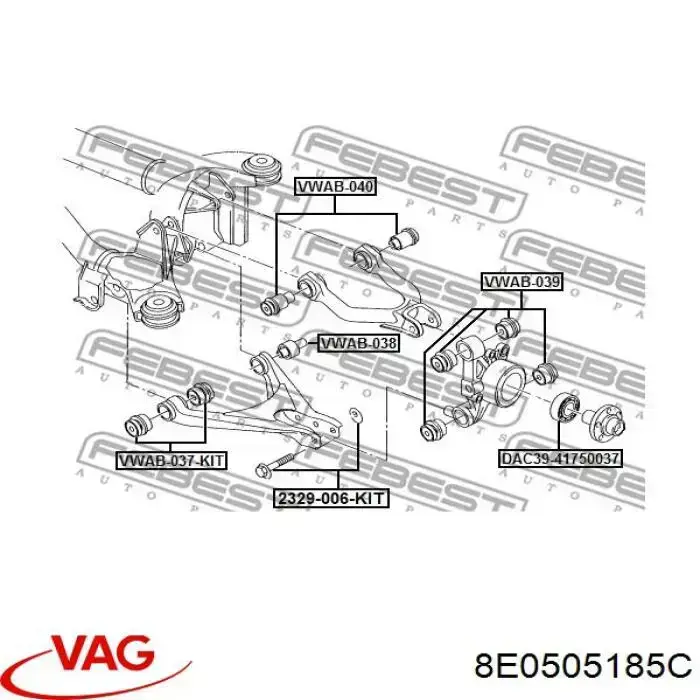Do koszyka 8E0505185C VAG Silentblock wahacza tylnego górnego