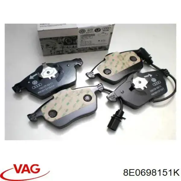 Klocki hamulcowe przednie tarczowe VAG 8E0698151K cena, od 31,84 USD