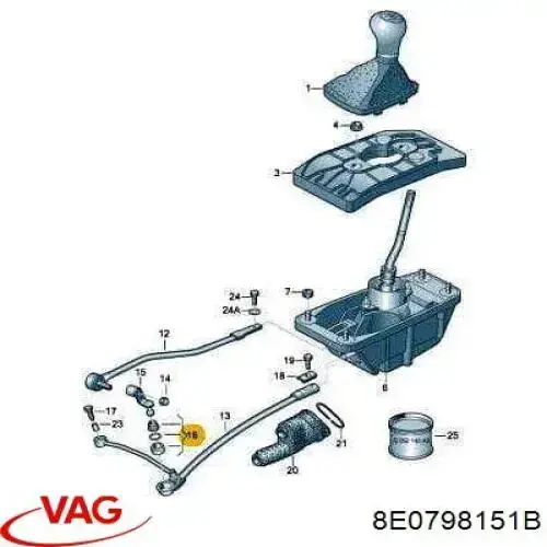 8E0798151B VAG Zestaw naprawczy cięgna zmiany biegów