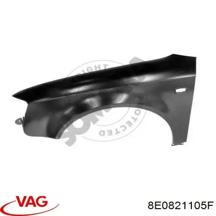 Do koszyka 8E0821105F VAG Błotnik przedni lewy