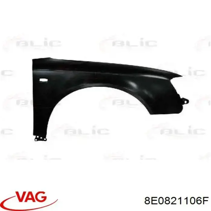 Błotnik przedni prawy VAG 8E0821106F cena, od 154,93 USD