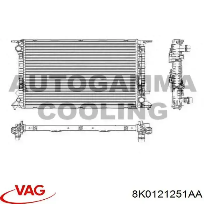 Do koszyka 8K0121251AA VAG Chłodnica silnika