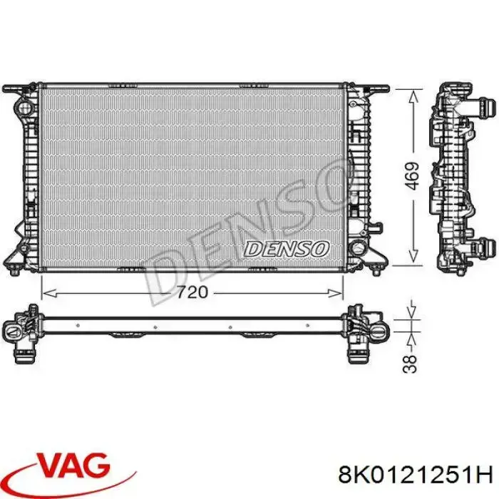 Do koszyka 8K0121251H VAG Chłodnica silnika