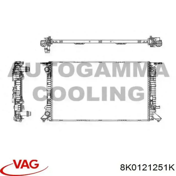 Chłodnica silnika VAG 8K0121251K cena, od 231,79 USD