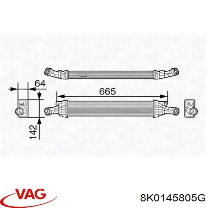 Do koszyka 8K0145805G VAG Chłodnica intercoolera