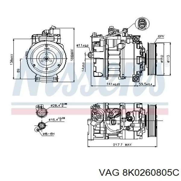 Do koszyka 8K0260805C VAG Sprężarka klimatyzacji