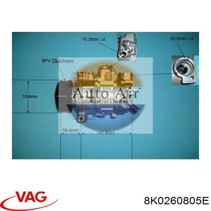 Sprężarka klimatyzacji VAG 8K0260805E
