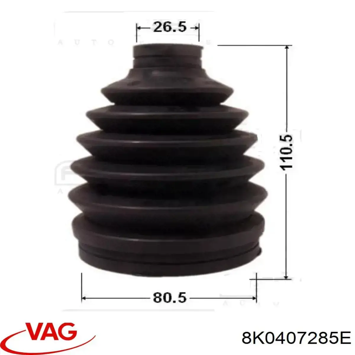 Osłona przegubu homokinetycznego półosi przedniej zewnętrzna VAG 8K0407285E cena, od 106,44 USD