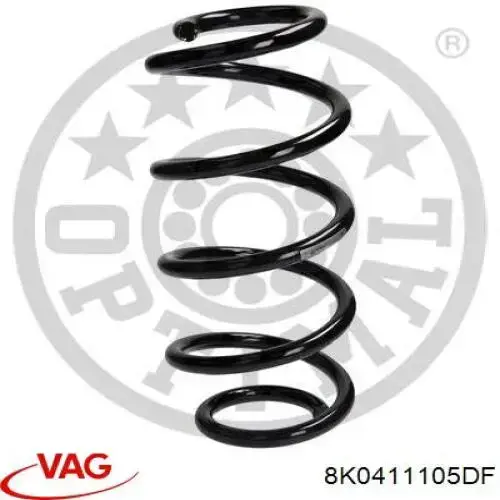 Sprężyna przednia VAG 8K0411105DF cena, od 24,19 USD