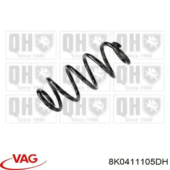 Sprężyna przednia VAG 8K0411105DH cena, od 67,40 USD