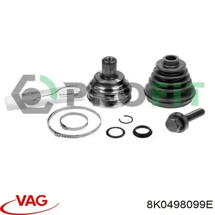 Przegub homokinetyczny przedni zewnętrzny VAG 8K0498099E cena, od 54,28 USD