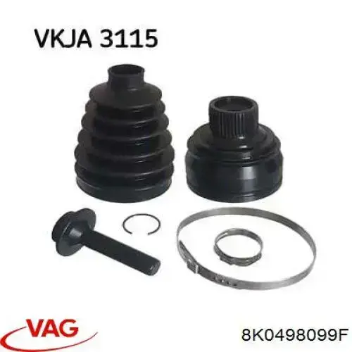 Przegub homokinetyczny przedni zewnętrzny VAG 8K0498099F cena, od 48,44 USD