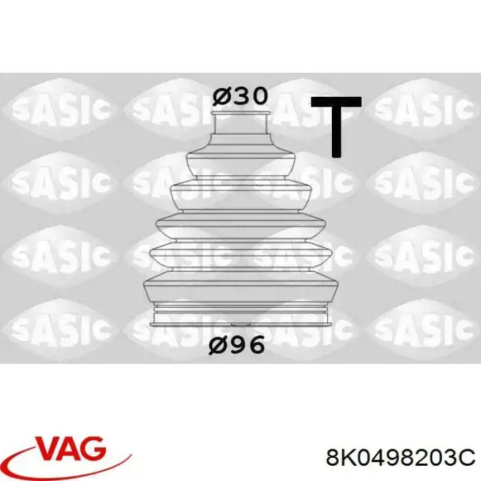 8K0498203C VAG osłona przegubu homokinetycznego półosi przedniej zewnętrzna