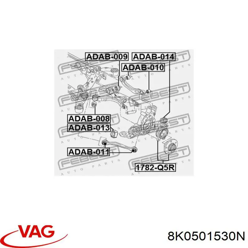 Drążek poprzeczny zawieszenia tylnego VAG 8K0501530N cena, od 42,56 USD