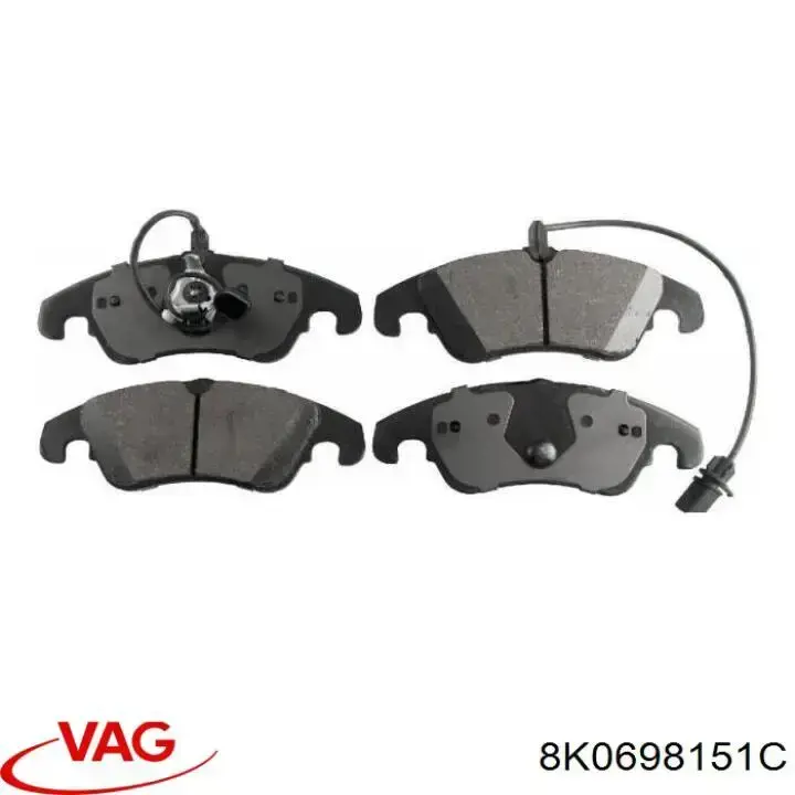 Do koszyka 8K0698151C VAG Klocki hamulcowe przednie tarczowe
