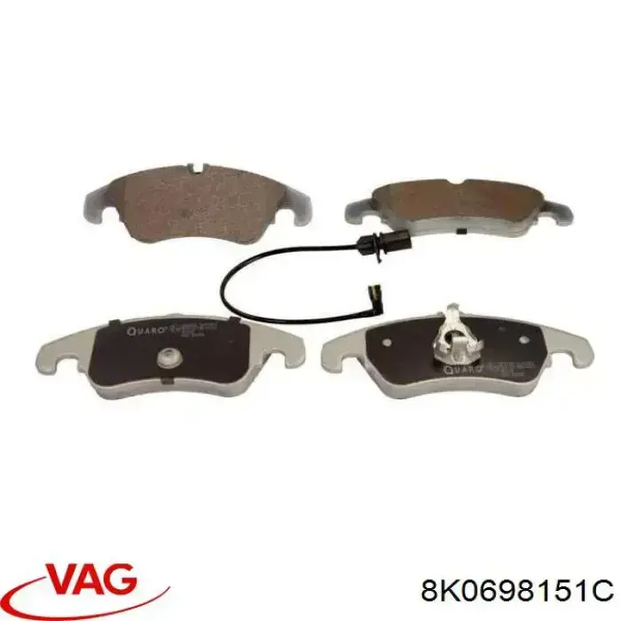 Do koszyka 8K0698151C VAG Klocki hamulcowe przednie tarczowe
