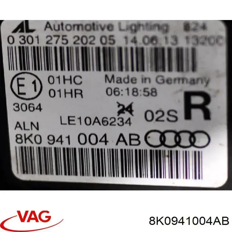 Reflektor prawy VAG 8K0941004AB cena, od 291,57 USD