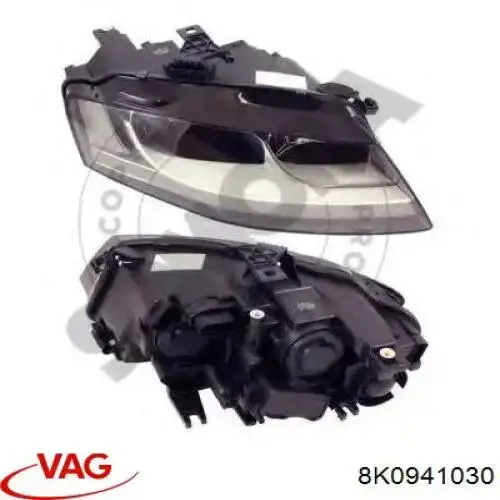 Do koszyka 8K0941030 VAG Reflektor prawy