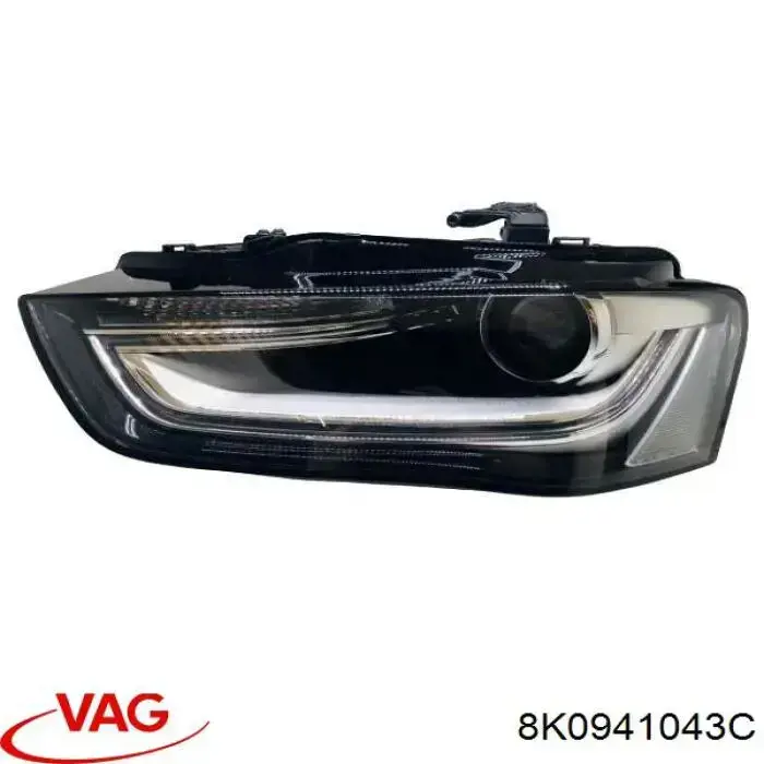 Do koszyka 8K0941043C VAG Reflektor lewy