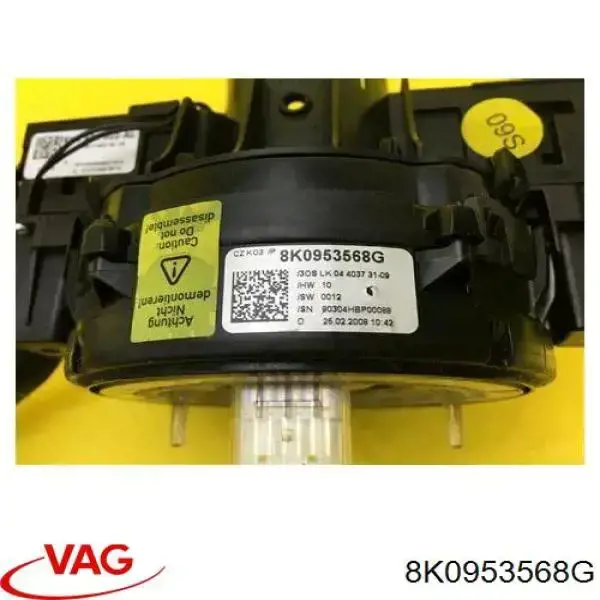 Pierścień kontaktowy AIRBAG, taśma kierownicy VAG 8K0953568G cena, od 119,18 USD