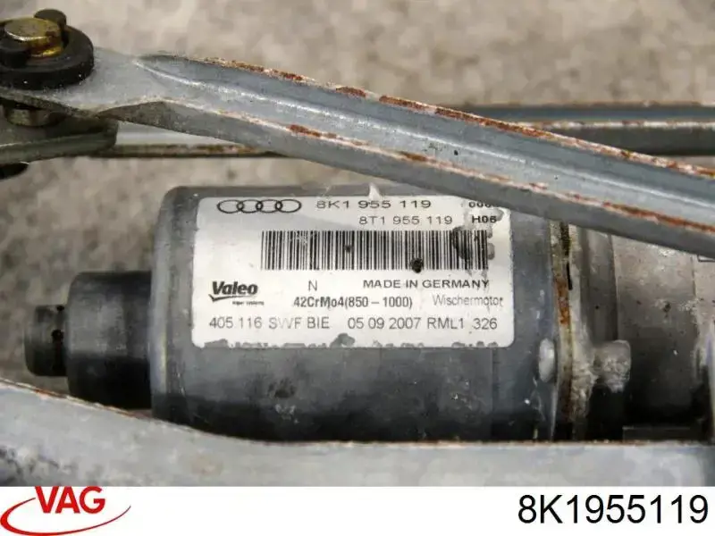 Silniczek wycieraczki szyby przedniej Audi A4 B8 sedana (8K2) (2007 - 2015) cena, od 100,59 USD