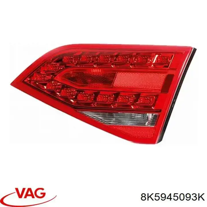 Lampa zespolona tylna lewa wewnętrzna VAG 8K5945093K cena, od 120,88 USD