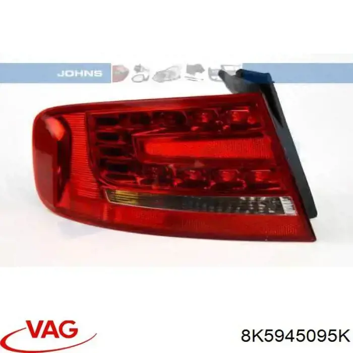 Lampa zespolona tylna lewa zewnętrzna VAG 8K5945095K cena, od 125,99 USD