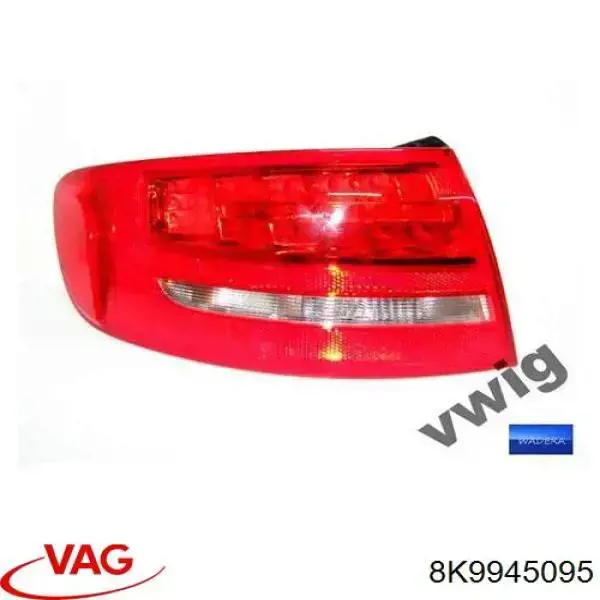 Lampa zespolona tylna lewa zewnętrzna VAG 8K9945095 cena, od 77,97 USD