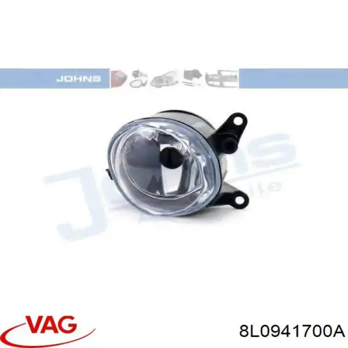 Do koszyka 8L0941700A VAG Lampa przeciwmgielna prawa